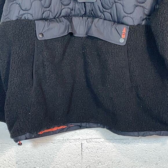 BASS OUTDOOR Women's Contrast Hood Sherpa Soft Pullover black XL - Picture 3 of 10